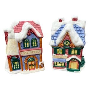 🎄 Cooks Club Christmas Village Salt & Pepper Shakers – Holiday Ceramic Set